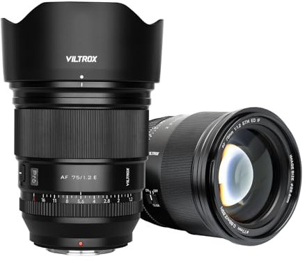 VILTROX 75mm F1.2 Sony Prime Große Blende AF APS-C Objektiv Pro Level Kompatibel mit Sony E-Mount spiegellosen Kameras A7Cc A9 A1 A6x00 Fs5 A7M/R/S Serie