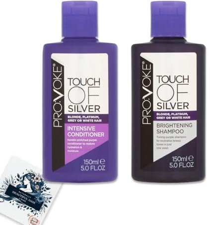 Touch Of Silver Conditioner & Shampoo Set, Intense Hydration & Brightening, Twin Pack Provoke for Blonde, Platinum & Grey, Formulated With Violet and Blue Pigments, Included Hair Care ebook