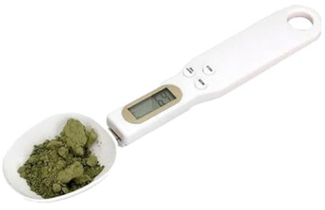 Eastuy Báscula de Cuchara Digital, Báscula de Cuchara, Báscula medidora de Alimentos con Pantalla, Báscula Digital para Dispensar Café, Leche, Har, Condimentos, Peso de 0,1 Gramos a 500 Gramos
