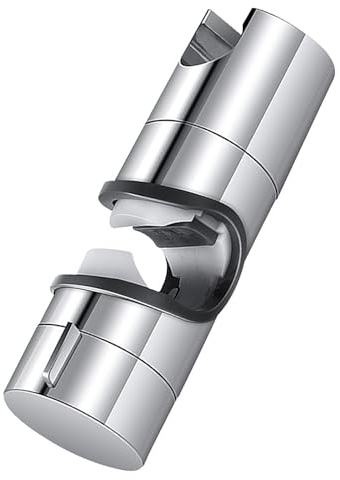 Bokaiya Universal Handbrause Halterung, Verstellbar Duschhalterung, 360° drehbar Brausehalter für Slide Bar 19-25 mm Außen Durchmesser, ABS Grade Kunststoff, 90° Drehbar Ohne Bohren Brausehalter