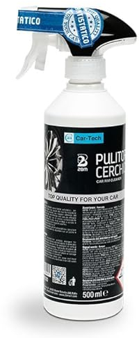 Pulisci Cerchioni Auto Car-Tech 2BM | Detergente e Sgrassante, Elimina Sporco e Residui Ferrosi da Cerchi in Lega/Acciaio e Carrozzeria | Pulitore Cerchioni Car Rim Cleaner Spray 500 ml