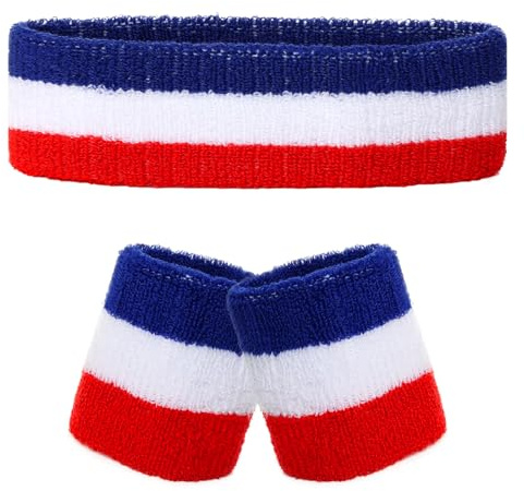 3 set svettband pannband armband retro neon 80-talet 90-talet outfit sport karneval tillbehör
