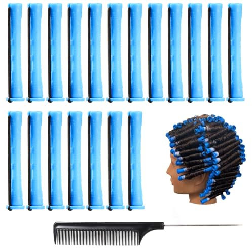 Arcjunys Dauerwellen Wickler Lockenwickler Klein 0.35 Inch Lockenwickler Kurze Haare Dauerwellen Wickler Groß Perm Rods Lockenwickler Dauerwelle mit Stahl Spießente für DIY Haarstyling 24Stück