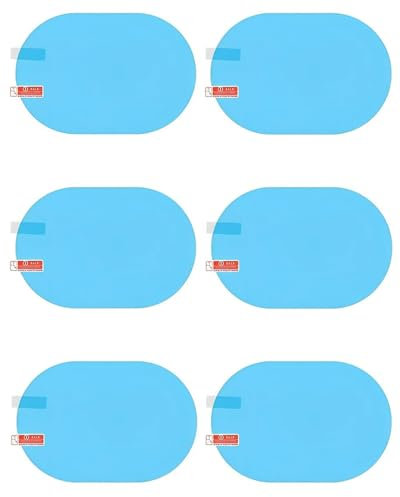 TPZORJX 6PCS Film Anti-buée pour Voitures 150x100mm,Film Impermeable Retroviseur Anti Pluie Anti-buée,Rétroviseur Film de Protection pour Fenêtres Latérales et Rétroviseurs,anti buee voiture
