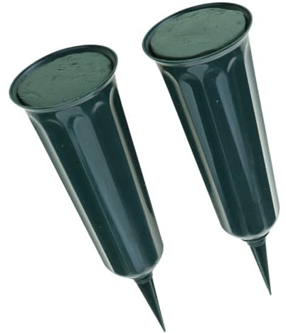 PLCPDM Jarrones Tumba 2 Paquetes Flores Artificiales Fijación del Jarrón Flores Base para Uso Tumba Aire Libre