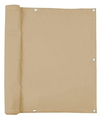 jarolift Copertura per Balcone Impermeabile, Telo di Rivestimento e Protezione per Balcone, 600 x 90 cm, (24 Occhielli), Sabbia