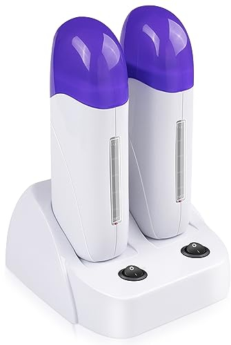 Waxing Kit Electric Wax Heater Waxing Warmer Machine Double Depilatory Roll Wax Warmer for Hair Removal