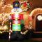 GOPLUS 240 cm Nussknacker Soldat, Aufblasbare Weihnachtsfigur, Weihnachtsdeko mit LED-Beleuchtung, mit Eingebautem Gebläse, mit Befestigungsmaterial, für Innen- & Außenbereich