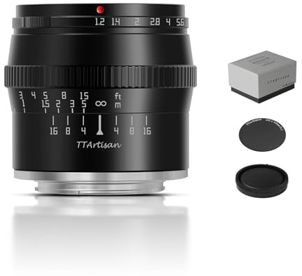 TTArtisan 50mm F1.2 Metal Bodied Lens Compatible with Canon M Mount - Black
