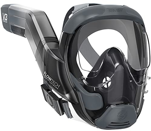 Seaview 180 V3 Full Face Snorkel Mask Adult- The V3 is the Perfect Snorkeling Gear for Adults- Snorkel Mask with 180 Panoramic Viewing and Up to 600% Easier Breathing- Patented Flowtech Air Intake