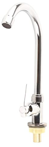 Grifo De Cocina, Grifo Vertical De Arco Alto, Grifo Vertical Frío Simple, Grifo De Cocina De Agua Giratorio De 360 ​​​​° G1/2inch Para Cocina, Exterior, Jardín Y Bar.