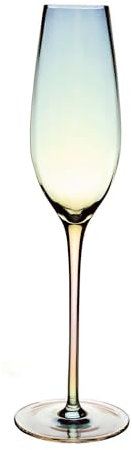 Intirilife Verre à Champagne avec Reflets Arc-en-ciel et Forme Ondulée - 200 ml de Capacité - Verre à Prosecco et Mousseux Résistant aux Chocs et Lavable au Lave-vaisselle en Cristal