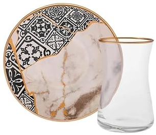 Karaca Aris 12-teiliges Teeservice für 6 Personen - Exquisites Porzellanservice für stilvollen Teegenuss