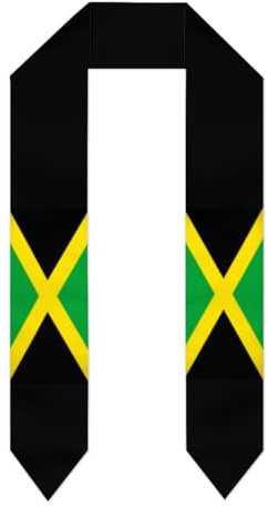 YUZEKABZ Country Flag Graduation Stole, Graduation Sash Scarf Gifts for International Student, Jamaica Flag, One size