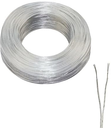 ZoZoMaiy 30M Durchsichtige Leitung Transparent Elektrokabel 24AWG PVC Kabel Transparent 2 Adrig Durchmesser 1,8 * 3,6mm Für Türklingel Lampen Elektrogeräte