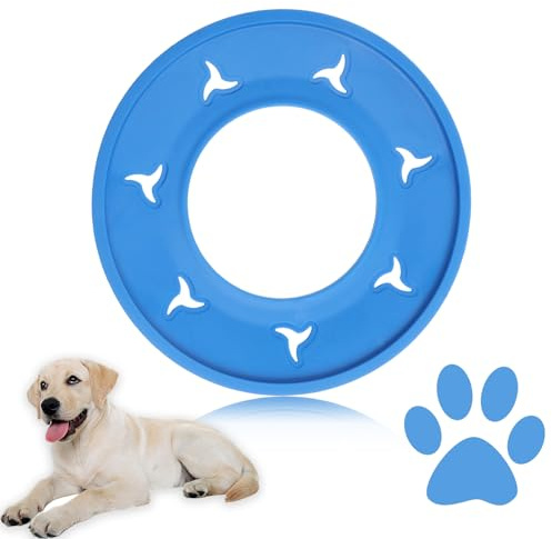 Rwoythk Dog Frisbee Toy, 8.5 Inch Flying Disc Interactive Dog Frisbee Indestructible, Beach Toys for Outdoor Fun, Training, and Exercise