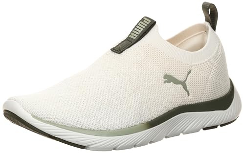 PUMA Damen Softride Remi Slip-on Knit WN's Straßen-Laufschuh, Warmweiß dunkel Loden Lux Army, 40 EU