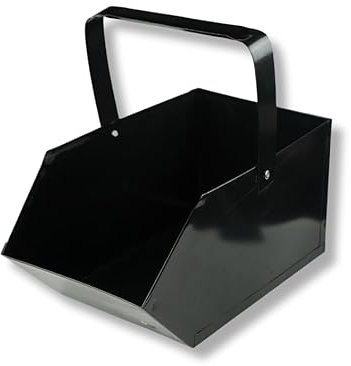 ABAZO Kohlewanne Kohlenschütte Abtransport Abkühlen Lagern Aschekasten Kohlenkasten Briketts Holz Koks Aschebehälter Kamingrill Zubehör Ascheschale (17cm x 37cm x 20cm)