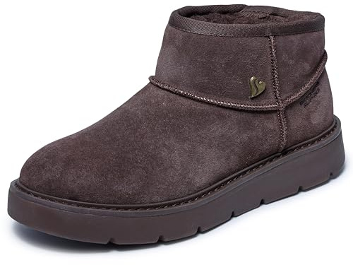 Skechers Femme Keepsakes Cozy Mini Hands Free Slip-ins Botte de Neige, Chocolat, 35 EU
