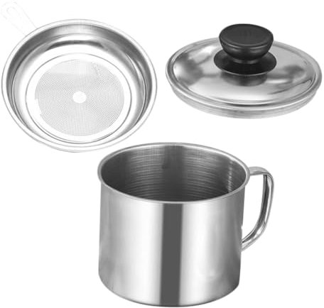 Gatuida Filtro De Aceite Acero Inoxidable Grande Recipiente Multifunción Almacenaje Aceite Cocina Separador Grasa Freidora