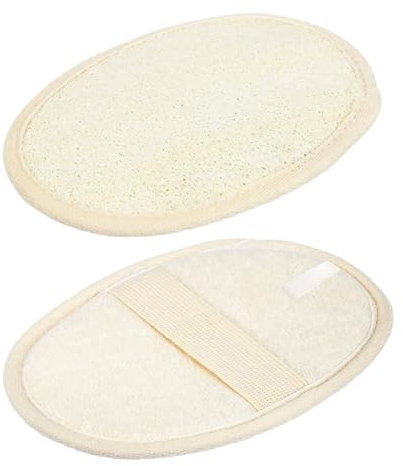 2 PCS Natural Loofah Sponge Exfoliating Body Scrubber,Exfoliating Loofah Sponge,Body Loofah,Biodegradable Shower Luffa Sponge Loofah for Women and Men(Beige)