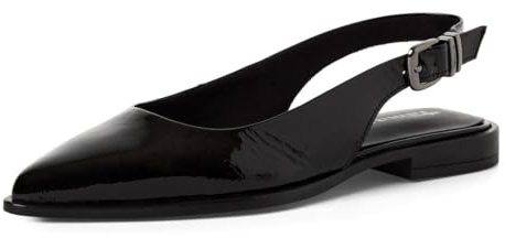 Tamaris décolleté slingback da donna piatto in pelle nero 38 EU