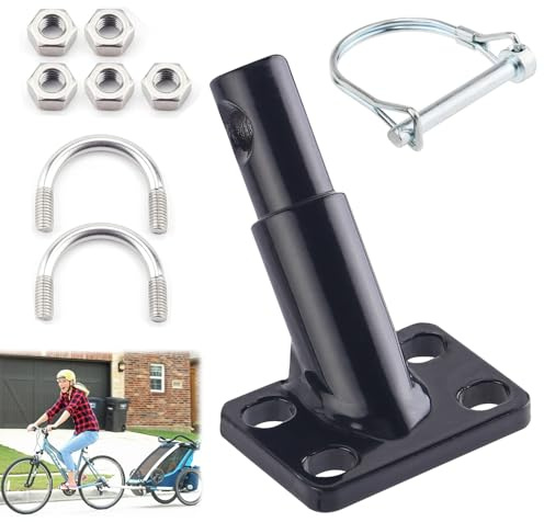 Attacco per Rimorchio Bicicletta, Accoppiatore per Rimorchio Bicicletta, Gancio per Rim-orchio per Bicicl-etta, Gancio di Traino per Rimo-rchio Bici, Gan-cio Traino Bici per Rimorc-hi di Bambini, Nero