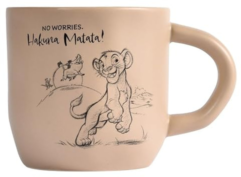 Fyrklövern König der Löwen Kaffeetasse Disney, 300 ml, Steinzeug, Spülmaschinenfest, Seidenmatte Glasur, inkl. Geschenkbox, Braun