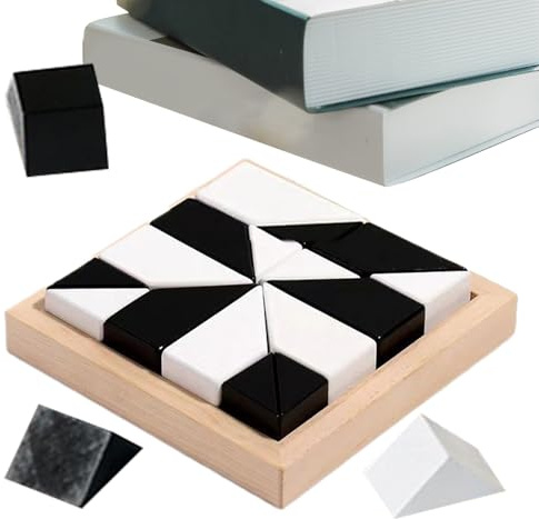 Zyntora Cube Puzzle with Storage Tray, Hiding Building Puzzle Block Toy, Desktop Table Games Stocking Stuffers Early Education Jigsaw for Daughter Son Boys Children Toddler Girls