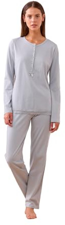 Noidinotte - Pigiama Invernale Donna in Jersey Articolo Easy - 46 Grigio