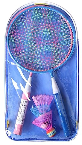 Set 2 Racchette Da Badminton Per Bambini, 2 Leggeri, Giocattolo Con 3 Volani, Racchetta Da Badminton