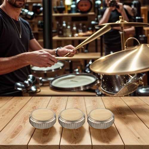 ReachMall 3Pcs Tenor Baritone Finger Buttons Metal Valve Repair Parts 19.4mm 21.7mm White Replacement For Brass Musical Instruments(Tenor)