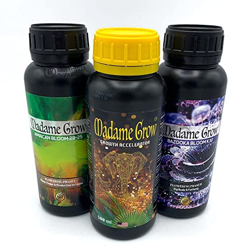 MADAME GROW - Fertilizzante Organico - Fertilizzante per Fiori - Kit Power - 3PACK - (3x500ml)