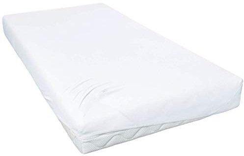 ESPiCO Jersey-Spannbetttuch Basic Spannbettlaken Baumwolle Gummizug Bügelarm, Farbe:Weiß, Größe:150 x 200 cm