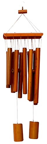 Bambus Windspiel Garten Wind Chimes Outdoor Bamboo Windspiele Garten Außen Windspiel Bambus mit Natürlichem Entspannenden Klang Handgeschnitzte Windspiele für Drinnen und DraußEn Garten Patio Dekor