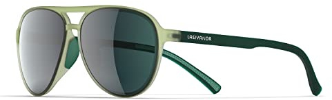Lasiyanor Gafas de sol ligeras TAC polarizadas y tintadas estilo clásico vintage retro de los 70, marco TR-90 para mujer y hombre, protección UV 400, Green, 38 EU