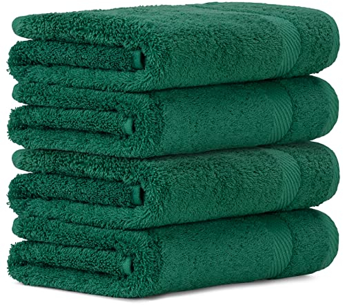 Luckytowel Handtücher Set 50x100 cm 100% Baumwolle, Handtuch-Set 4er Pack Grün