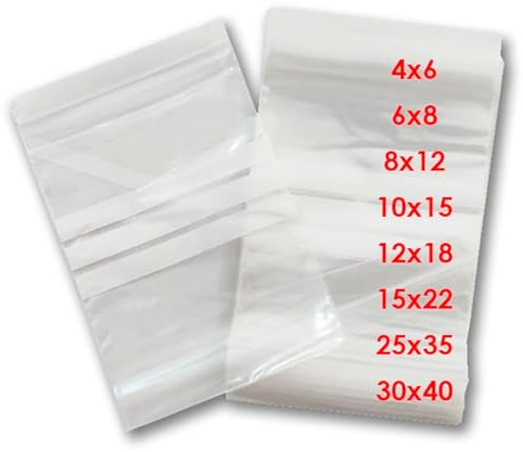 Bolsas Plástico Transparente Con Cierre Zip. Bolsas Herméticas Para Juguetes, Bisutería, Chuches, Caramelos, Bombones, Accesorios o Regalos. Bolsa Reutilizable con Autocierre (50, 6x8 cm)