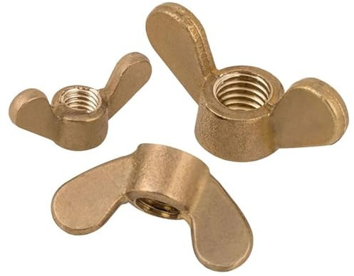 LOEASE Dadi ad Alette 5/10 pz M3 M4 M5 M6 M8 M10 M12 Dado ad Alette in Rame Ottone Dado a Farfalla Tappo a Vite Stretto a Mano (Color : 10pcs, Size : M5)