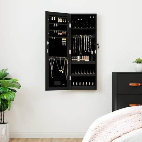 ShGaxin Spegel med smyckeskrin och vägglampor, badrumsspegel, vardagsrumsspeglar, entréspegel, vardagsrum möbel SPU:353251