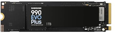 Samsung 990 EVO Plus SSD 1TB, PCIe Gen 4x4, Gen 5x2 M.2 2280, Speeds Up-to 7,150 MB/s, Upgrade Storage for PC/Laptops, HMB Technology and Intelligent Turbowrite 2.0, (MZ-V9S1T0B/AM)