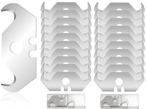 Cuchillas de Gancho, Hojas de Cutter Trapezoidal, Cuchillas Cutter, 20PCS Hojas con Perforación Cuchillas de Recambio Hojas de Repuesto para Cúter Cuchillo Cortador