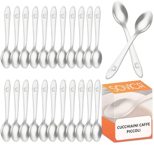Cuillere a cafe petite acier inox 24 pieces 10 cm convient pour la maison restaurants lave-vaisselle