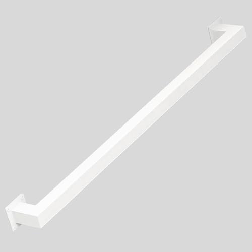 Main courante - Rampe d'escalier intérieur - 60 cm - Blanc - Pour escaliers - Extérieur et intérieur - Rampe d'escalier en acier inoxydable (blanc, 60 cm)