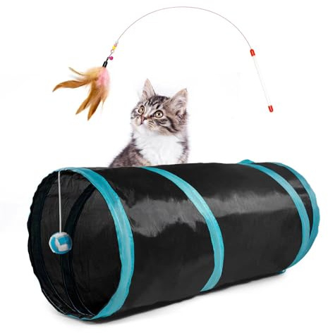 Foldable Katzen-Spieltunnel mit Versteck und Katzenkratzfunktion