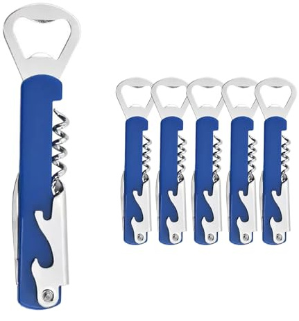 Zuzer 6 Pezzi Cavatappi Apribottiglie Multifunzionale in Acciaio Inossidabile per Vino, Birra, Casa, Bar e Regalo