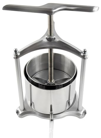 Pressa Manuale Per Il Vino, Pressa Manuale Per Il Vino Con Telaio In Alluminio Da 6L E Secchio In Acciaio Inossidabile 304, Per L'estrazione Dell'acqua Di Frutta, Sidro, Formaggio, Erbe E Verdure