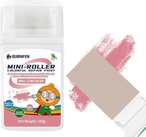 Liten färgrulle – liten rullpensel för touch up – bärbar 2-i-1 väggverktyg
