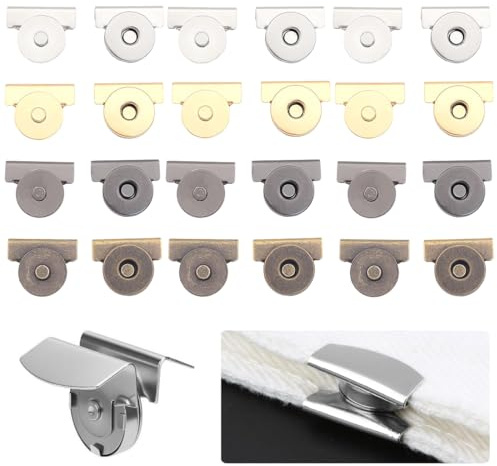 KAHZOR 12 Pares Cierres Magnéticos para Bolsos, Broches de Presión Sin Costura, Botones Magnéticos para Coser, Cierre Clip para Bolsas, Cierres para Bolsos y Cortinas, Broches Magnéticos Resistentes