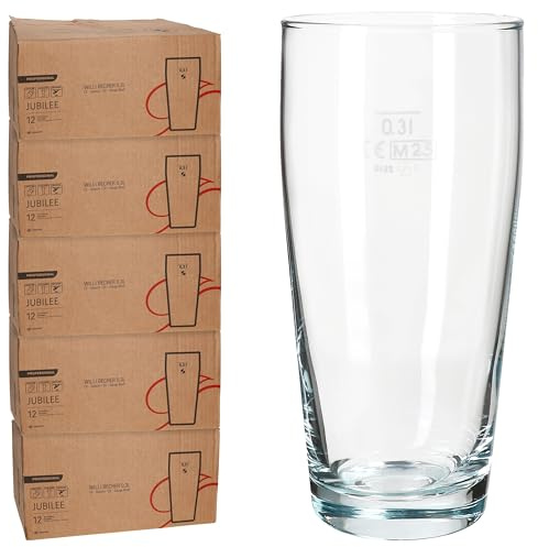 MamboCat 60er Set Willibecher 0,3 L geeicht I Biergläser aus klarem Glas mit Eichstrich I Trinkgläser für Bier, Wasser, Cocktails & Softgetränke ideal für Gastro, Bars & Restaurants